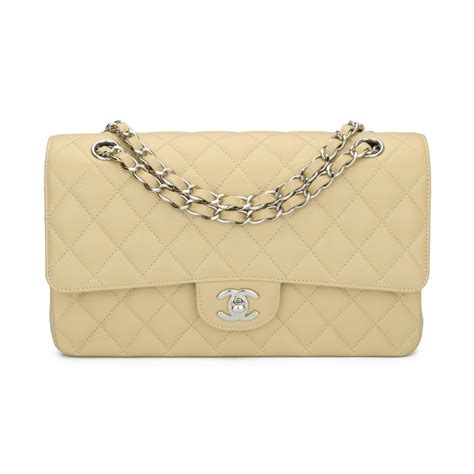 cuir caviar chanel|CHANEL Caviar Stitched Shoulder Flap Bag Beige.